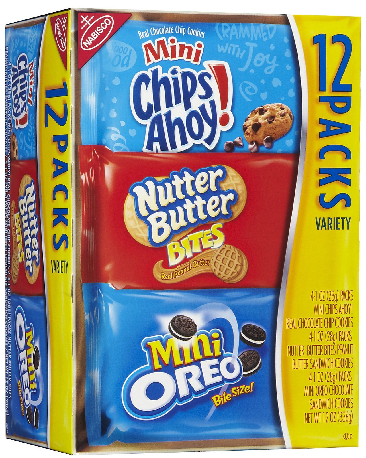 Nabisco Cookies Chips Ahoy, Nutter Butter & Oreo Minis Variety Pack 12