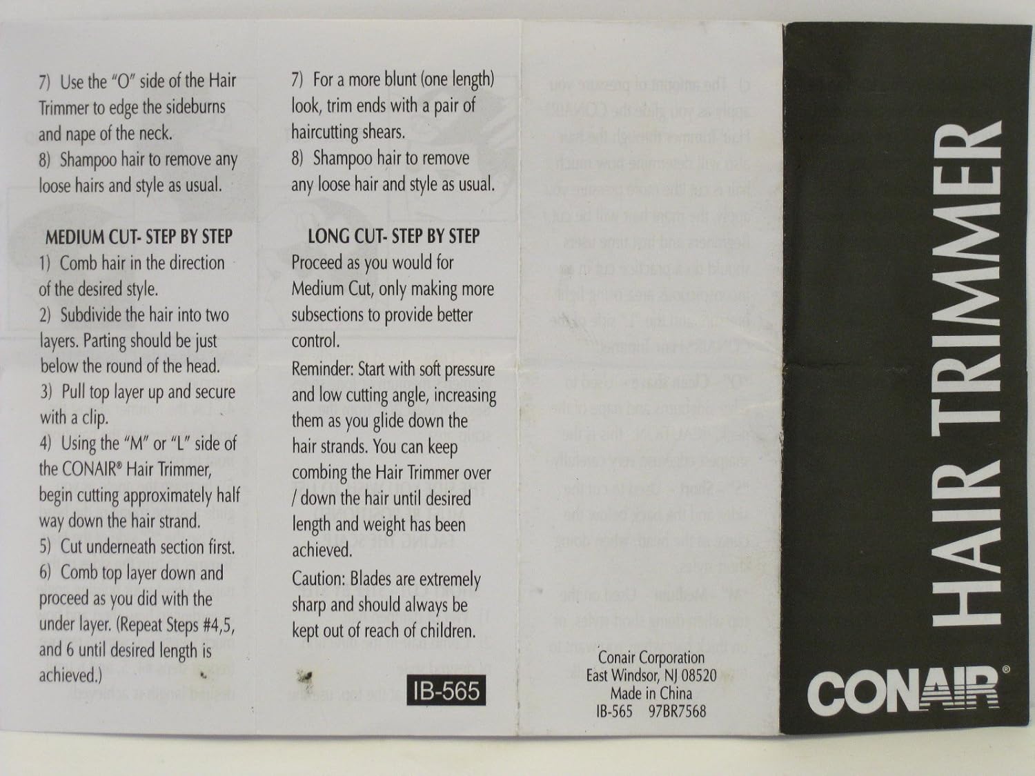 just a trim hair trimmer instructions