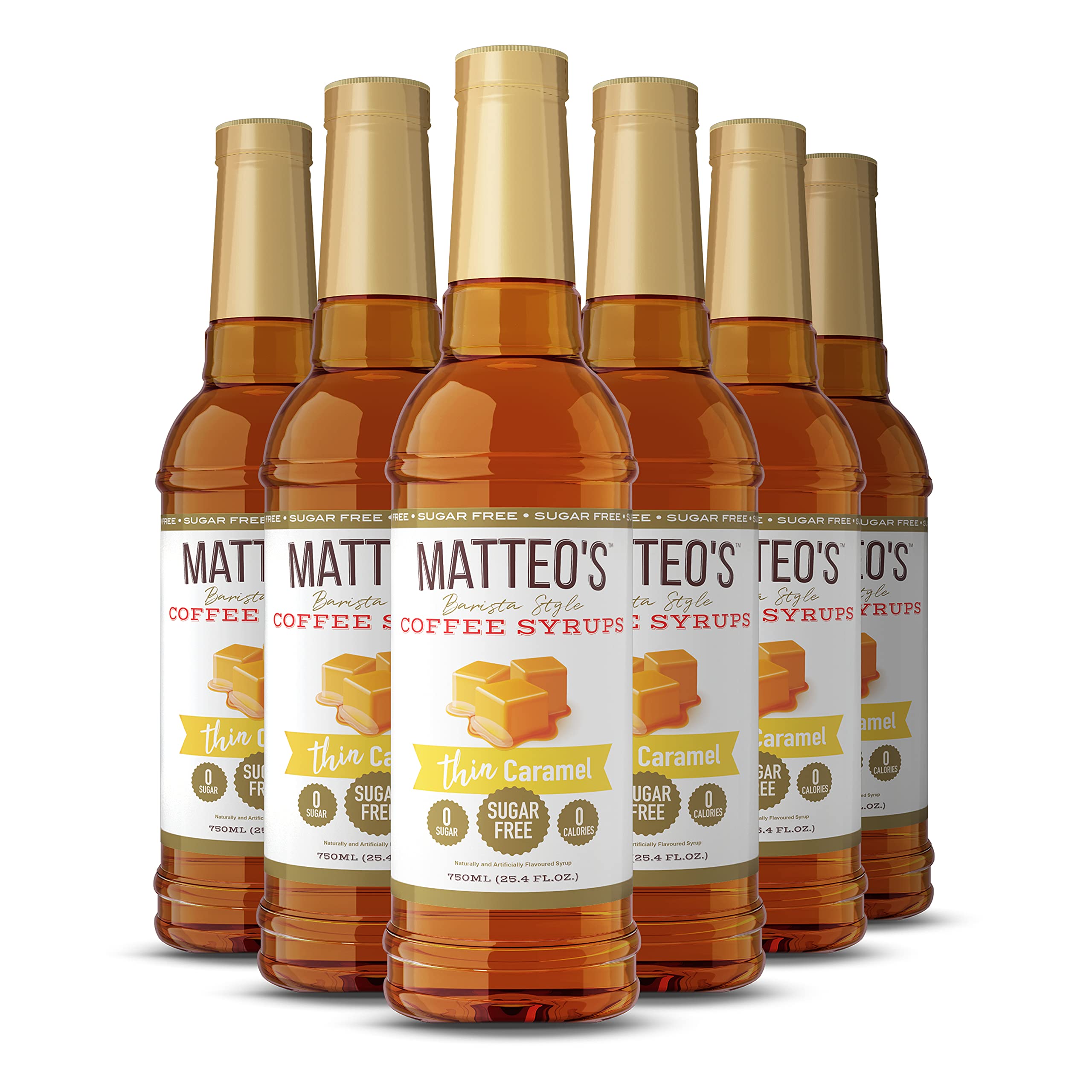 Matteo's Sugar Free Coffee Flavoring Syrup, Caramel, Delicious Coffee Syrup, 0 Calorie, 0 Sugar Coff