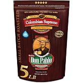 5LB Don Pablo Colombian Supremo - Whole Bean Arabica Coffee - Medium-Dark Roast - Low Acidity - 5 Pound (5 lb) Bag