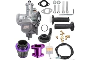 MTRPARTS VM22 Carburetor Predator 212CC 196cc! CT200U KT196 Moto Mini Bike Race and Go Kart 6.5HP Baja Warrior Heat - Includes MB165 MB200 Air Filter Kit & Cable Throttle Control Handle (Purple)