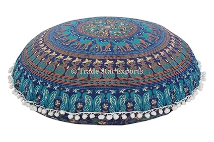 Indian Large Floor Cushion Mandala Throw Pillow Case 32