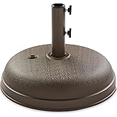 Best Choice Products Fillable Umbrella Base Stand Round Dome Plastic Patio Umbrella Base Stand, Pole Holder for Outdoor, Lawn w/ 55lbs Weight Capacity, Adjustment Knob - Brown