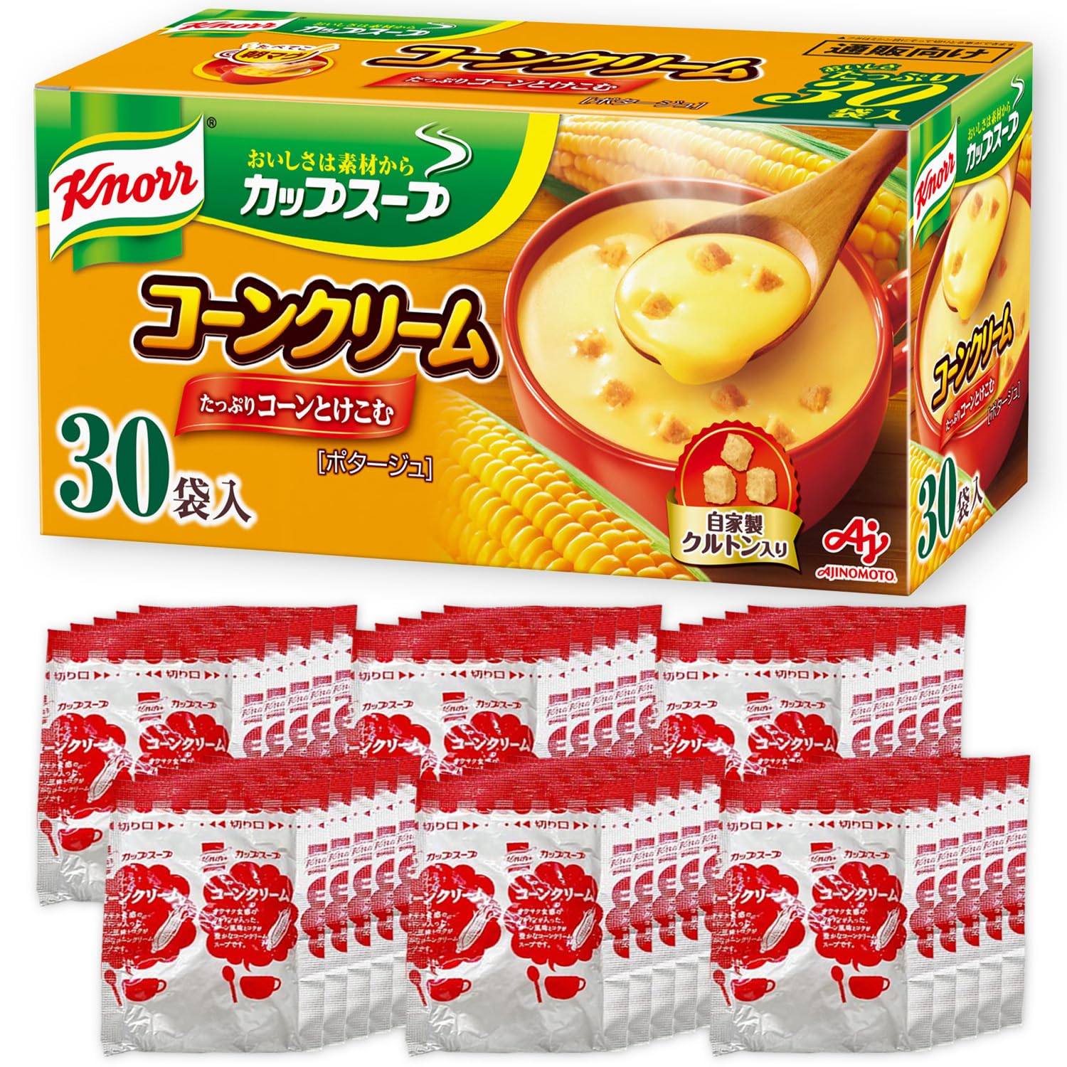 クノール カップスープ コーンクリーム 30袋入 通販限定 野菜スープ インスタント スープ 大容量 即席 非常食 備蓄 コーン商品画像