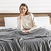 Heated Blanket Queen Size Electric Blanket 84''X90'' - Soft Plush Premium Flannel with Dual Controllers, 5 Heating Level & 10 Hour Auto Off, ETL & FCC Certified, Warm Gifts for Grandma, Grey