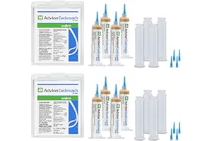 Advion Cockroach Gel Bait, 4 Tubes x 30-Grams, 4 Plunger and 4 Tips, German Roach Pest Control, Indoor and Outdoor Use, Roach Killer for American, German and Other Major Cockroach Species (2 Pack)