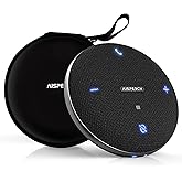 AISPEECH M4 Bluetooth Speakerphone Conference Microphone with AI Noise Reduction Full-Duplex AI Transcription USB Speakerphone 360° Voice Pickup Conference Speaker Home Office for Teams/Zoom, Black