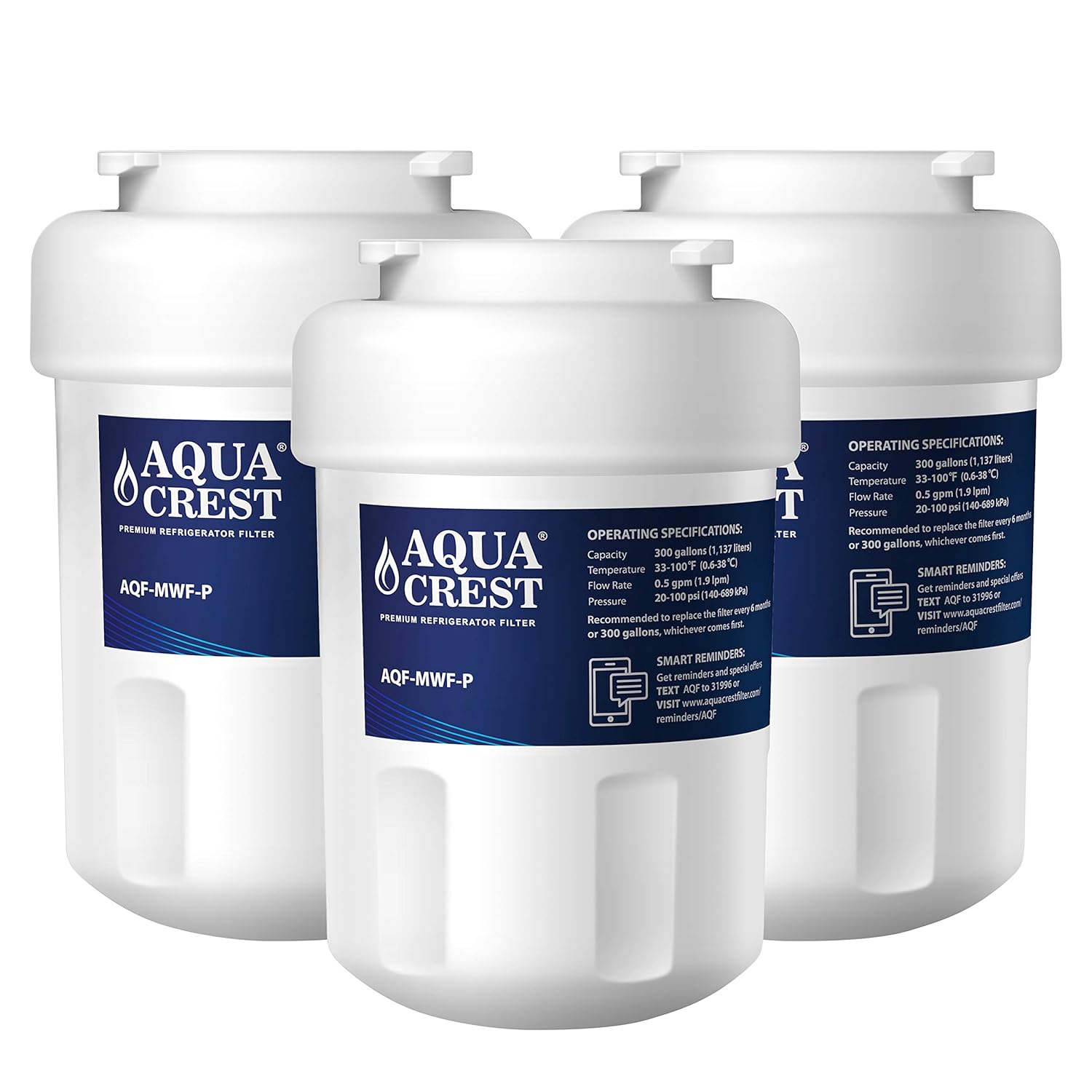 AQUACREST MWF NSF 53&42 Certified Refrigerator Water Filter, Compatible