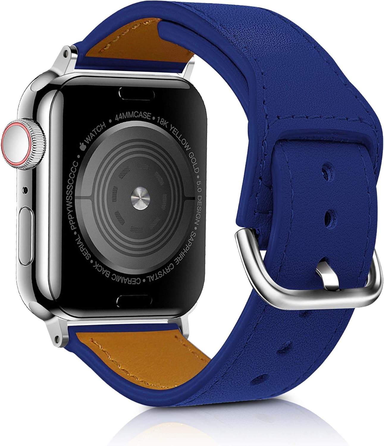 Gen Sen Leather Band Compatible with Apple Watch 38mm 40mm 42mm 44mm, Genuine Leather Replacement Band Strap Compatible with Apple Watch Series 6 5 4 3 2 1, SE …