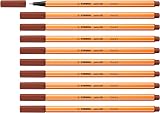 Stabilo point 88 Fineliner Pack of 10 Sienna 0.4mm Metal-cased Tip