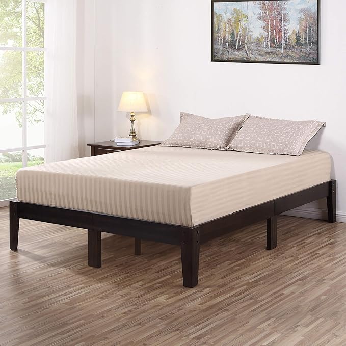 Olee Sleep Deluxe Wood Platform Bed Frame, Full, Dark Brown Amazon.ca