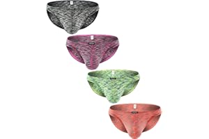 iKingsky Men's Colorful Big Pouch Bikini Underwear Sexy Low Rise Bluge Men Briefs