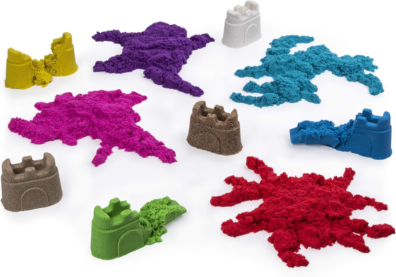 Kinetic Sand, Castle Containers 10-Colour Pack Non-Toxic Educational and Creative Sensory Play Sand Toys for Boys and Girls Aged 3+ - Image 5