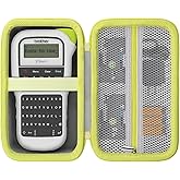 Baval Label Printer Case Compatible with Brother P-Touch PTH110BP/PTH110/PTH111 Pro Label Maker(Gray Case,Green Zipper)