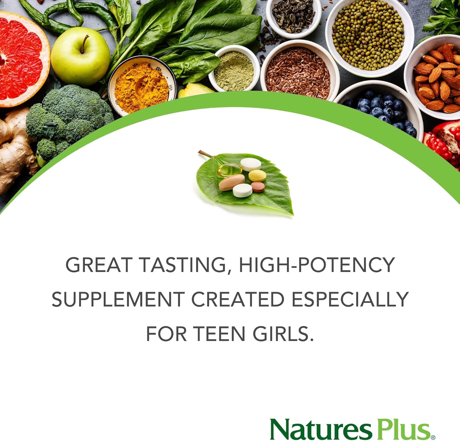 NaturesPlus Source of Life Power Teen for Her, Food Based Chewable Multivitamin Vitamins for Teenagers, Vegan, Gluten Free - Image 4