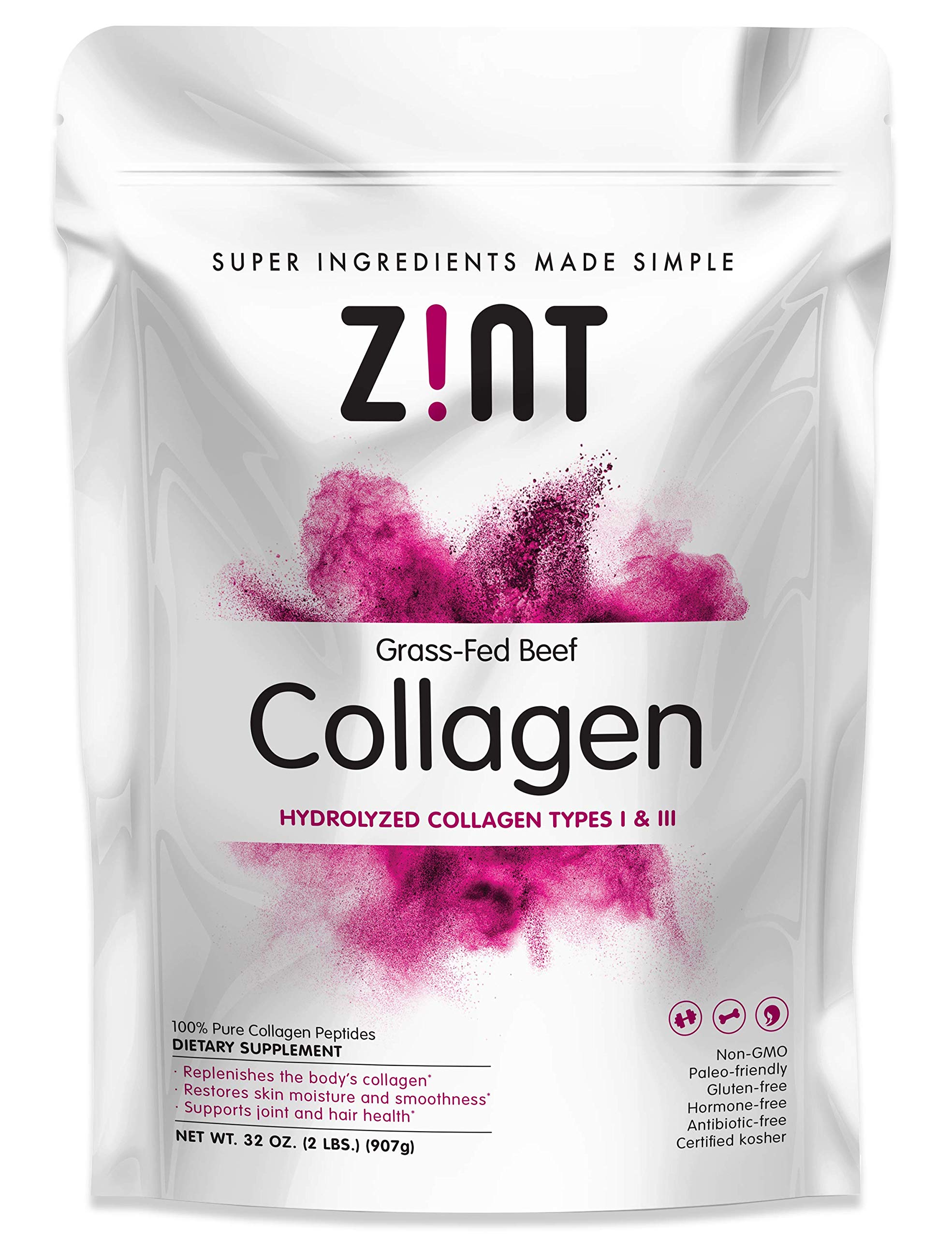 Zint Collagen Peptides Powder (32 oz) PaleoFriendly, KetoCertified