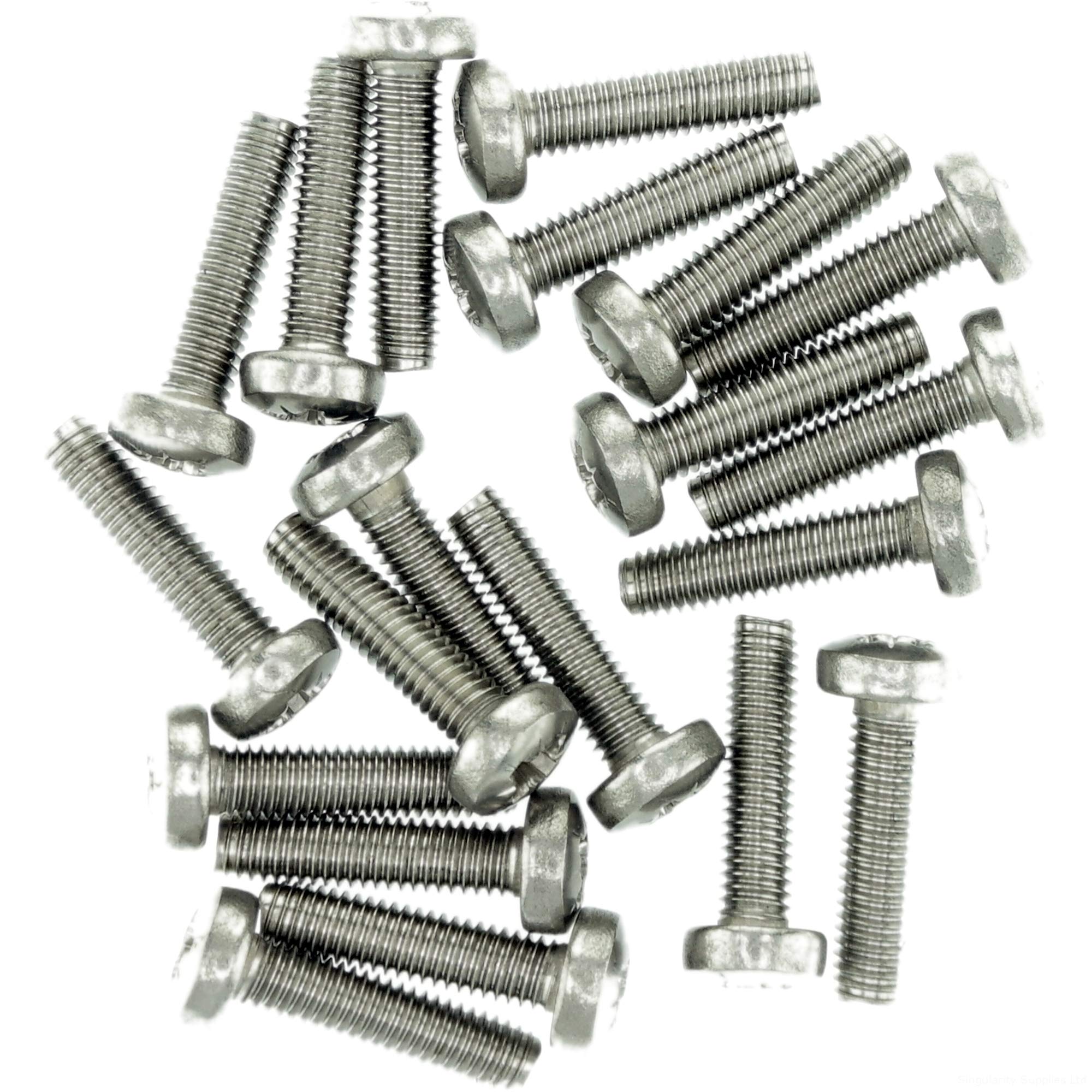 M5 (5mm x 12mm) Pozi Pan Thread Rolling Screw - Stainless Steel (A2) (Pack of 20)