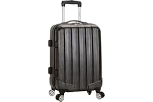 Rockland Melbourne Hardside Expandable Spinner Wheel Luggage, Metallic, Carry-On 20-Inch