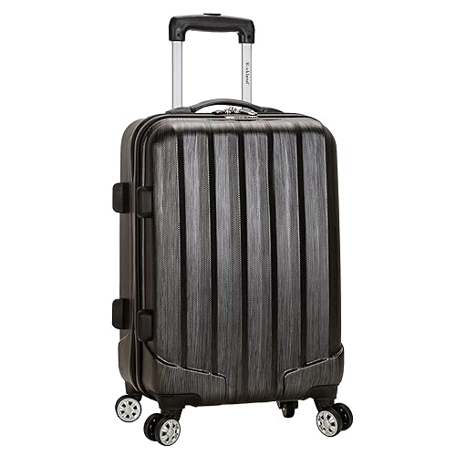 Rockland Melbourne Hardside Expandable Luggage with Spinner Wheels, Metallic, Carry-On 20"