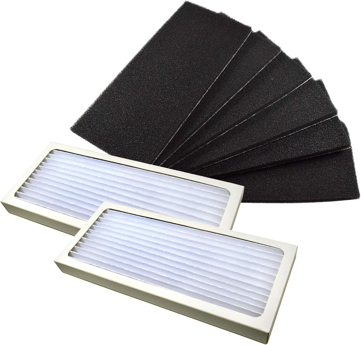 HQRP 8 pcs Air Filter Kit Compatible with Hamilton Beach TrueAir 04383, 04384, 04386 Models, Odor Eliminator