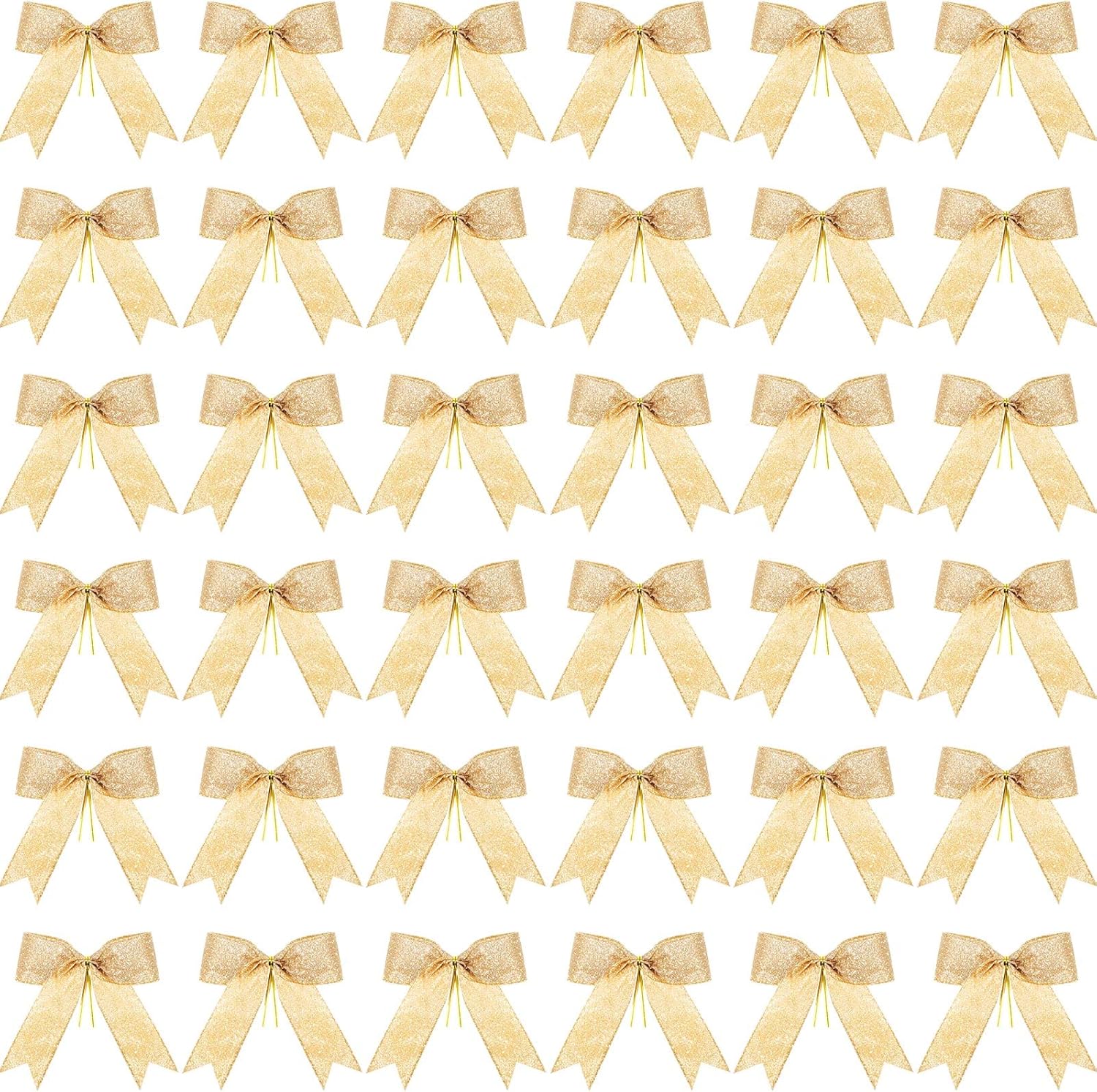 Bows & Ribbons - Sumind 36 Pieces Glitter Bow Tie Ribbon Twist Tie Bows for Treat Bags Gift Wrapping Basket Wedding Baby Shower Birthday Valentine's Day Christmas Party (White,5 x 4 Inch)