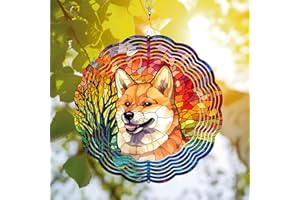 64DECALS 64memory Shiba Inu Dog Wind Spinner, Shiba Inu Dog Wind Spinner Hanging for Yard and Garden, Unique Gift Wind Spinner, 3D Hanging Wind Spinner Outdoor, Cute Shiba Inu Wind Spinner