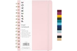 PAPERAGE Lined Spiral Journal Notebook, (Blush), 160 Pages, Hardcover Journal for Women & Men, Medium 5.5 in x 8 in - 100 GSM