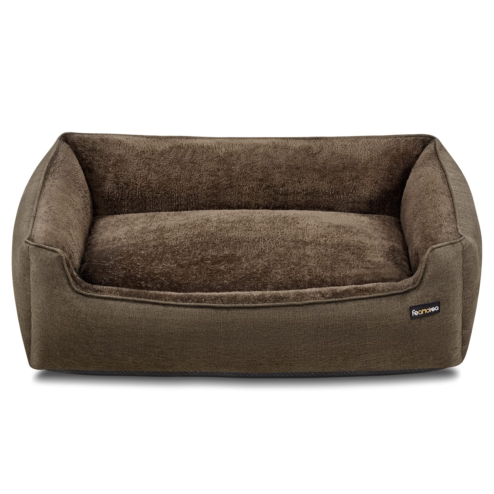Feandrea Dog Bed, Pet Bed, Dog Sofa with Removable Washable Cover, for Large Dogs, 110 x 75 x 27 cm, Brown