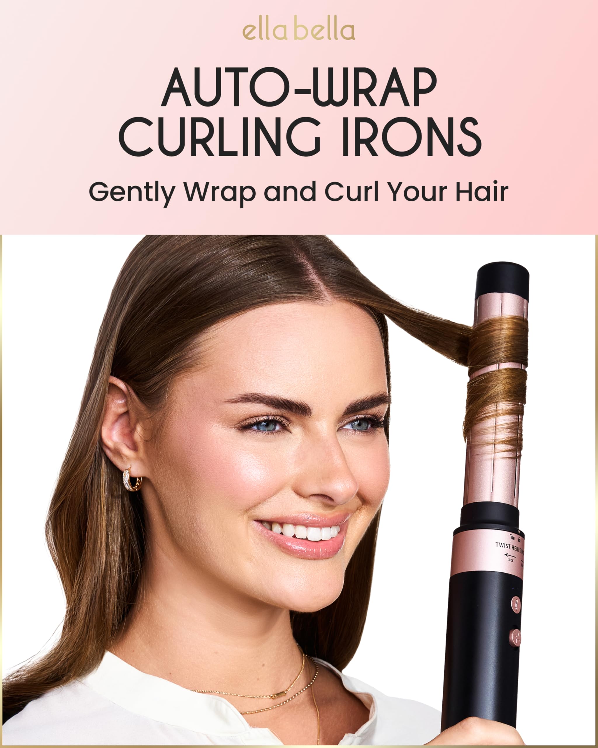 ELLA BELLA® 6 in 1 Professional Hot Air Styler • Powerful Hair Dryer & Straightener Set • Styling Without Heat Damage • Fast Drying Curling Volumizing Straightening • Includes Protective Travel Case