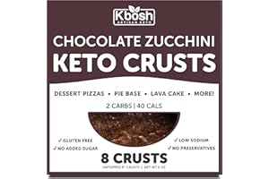 Kbosh Dessert (Chocolate Zucchini Keto Crust) Keto Pizza Crusts - Only 1 Carb - Delicious Zucchini Keto Friendly Foods - Gluten Free, Sugar Free, Low Carb Snacks (8 Crust Zucchini)