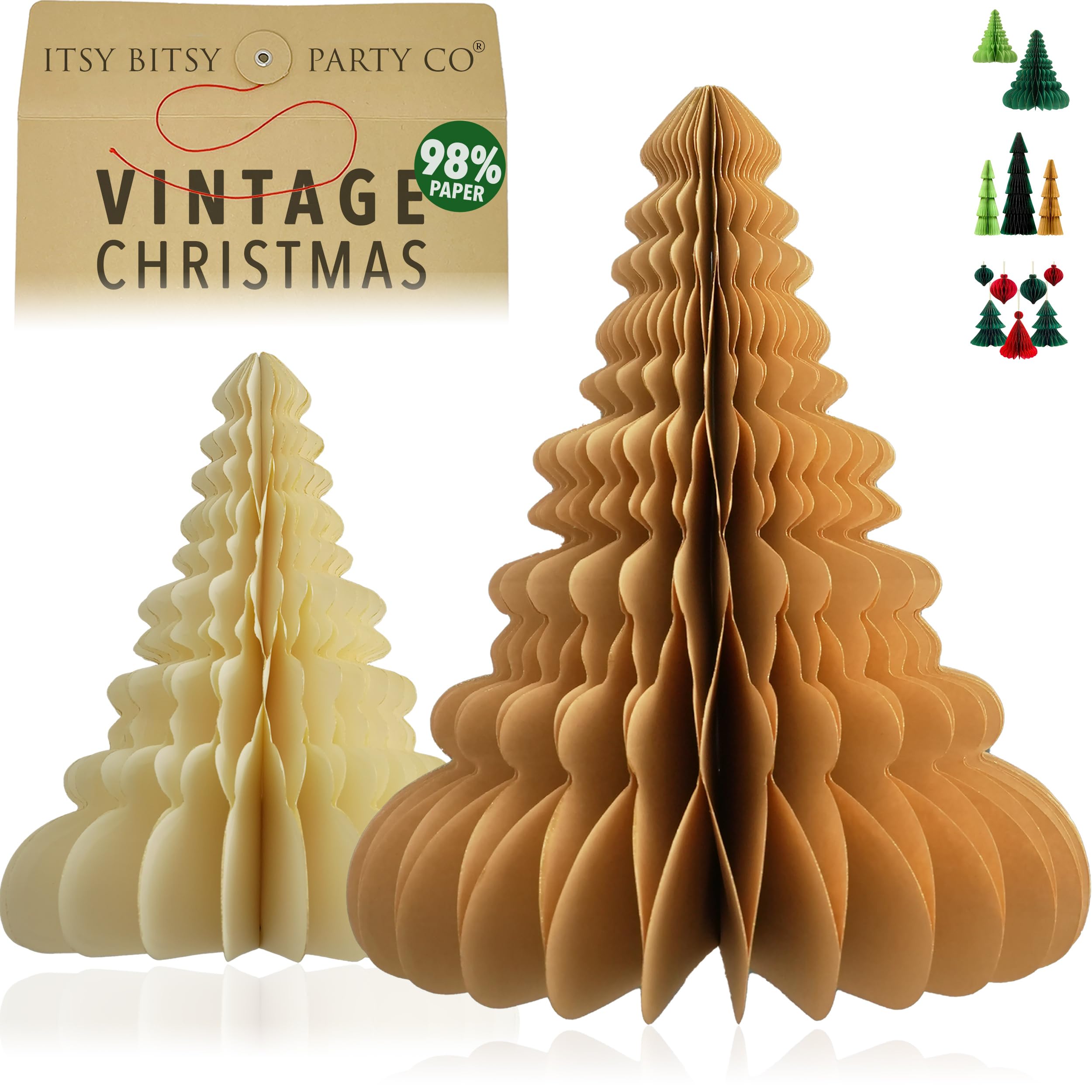 Premium Brown Reusable Paper Hanging Xmas Trees for Indoor Decor