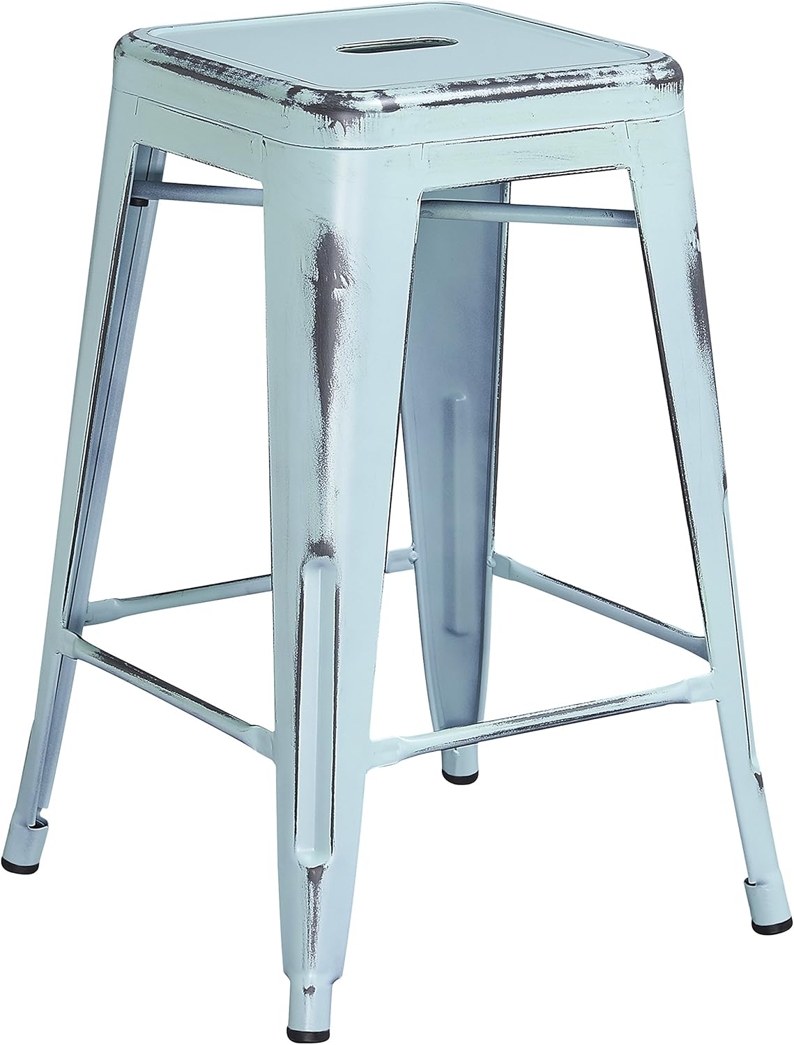 Trent Austin Design Lompoc 24 Distressed Metal Bar Stool Distressed Dream Blue Amazonca Home