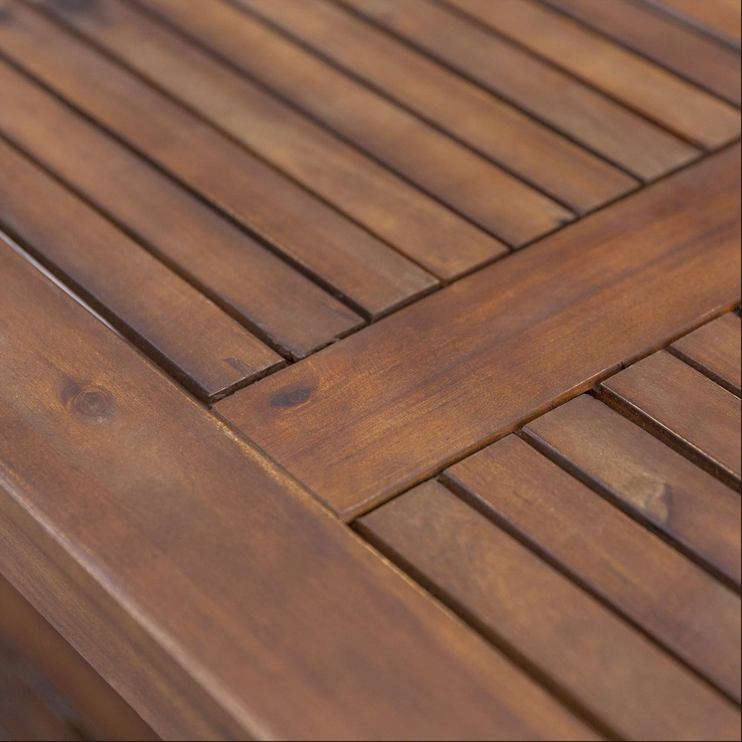 Walker Edison Furniture Company AZWCTDB Outdoor Patio Wood Rectangle Coffee Table All Weather Backyard Conversation Garden Poolside Balcony, Dark Brown : Garden & Outdoor