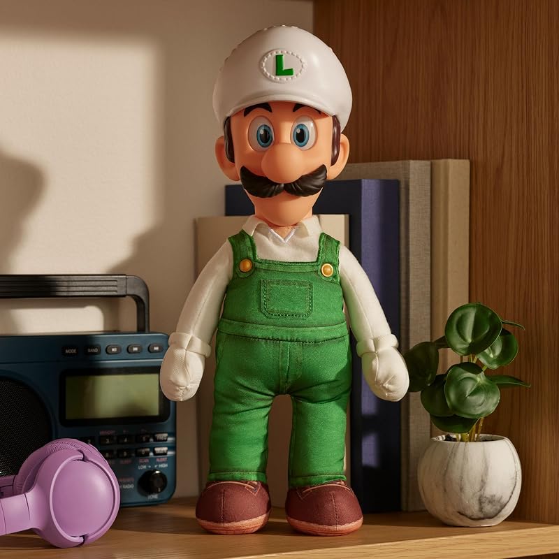 Super Mario Il peluche snodabile Fire Luigi da 15" / 38 cm di The Galaxy Movie, con licenza ufficiale, peluche con testa girevole scolpita, peluche da collezione Nintendo, dai 3 anni in su — foto 4 di 8