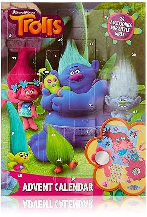 Hairific Advent Calendar - Beauty-Adventskalender mit 24 TROLLigen Haaraccessoires für Kinder - von 'TROLLS'