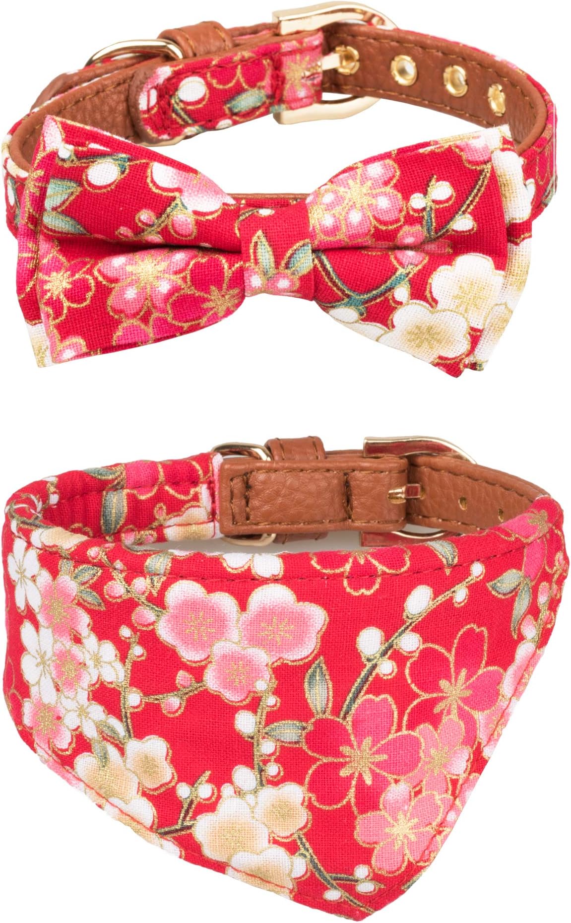 Gyapet Dog Collar for Small Dog Cat Bandana Bowtie Puppy Kitten 2 Packs Adjustable Scarf Cute Camo