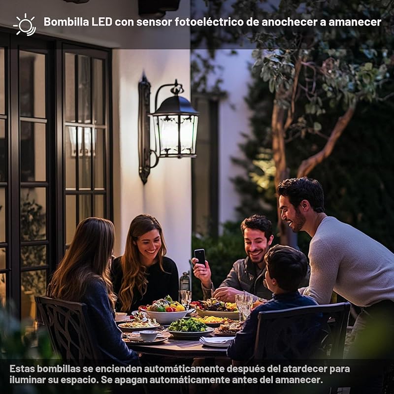 Lâmpada com Sensor Crepuscular, Lâmpada LED E27, Branco Neutro 2Pcs — foto 5 de 8