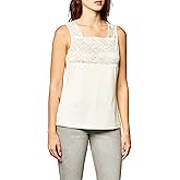 Cinema Etoile Women's Square Neck Cami,Ivory,Large