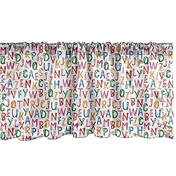 Ambesonne Alphabet Window Valance Pack of
