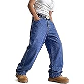 GINGTTO Mens Baggy Jeans Y2k Wide Leg Jeans for Men Loose Fit Denim Pants Blue 36