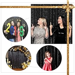 Juya Delight Black Sequin Backdrop, 20FTx10FT NO