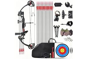 Lanneret Compound Bow and Archery Sets - Right Hand Archery Compound Bows 15-29 lbs Draw Weight Adjustable for Youth and Beginners，Hunting Bow Kit for Beginner
