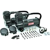 VIAIR 444C Dual Air Compressor for Air Suspension (2 Pack) 12V Continuous Duty Cycle Compressor for Air Tanks, Bags, Air Horns 200 PSI (Stealth Black)