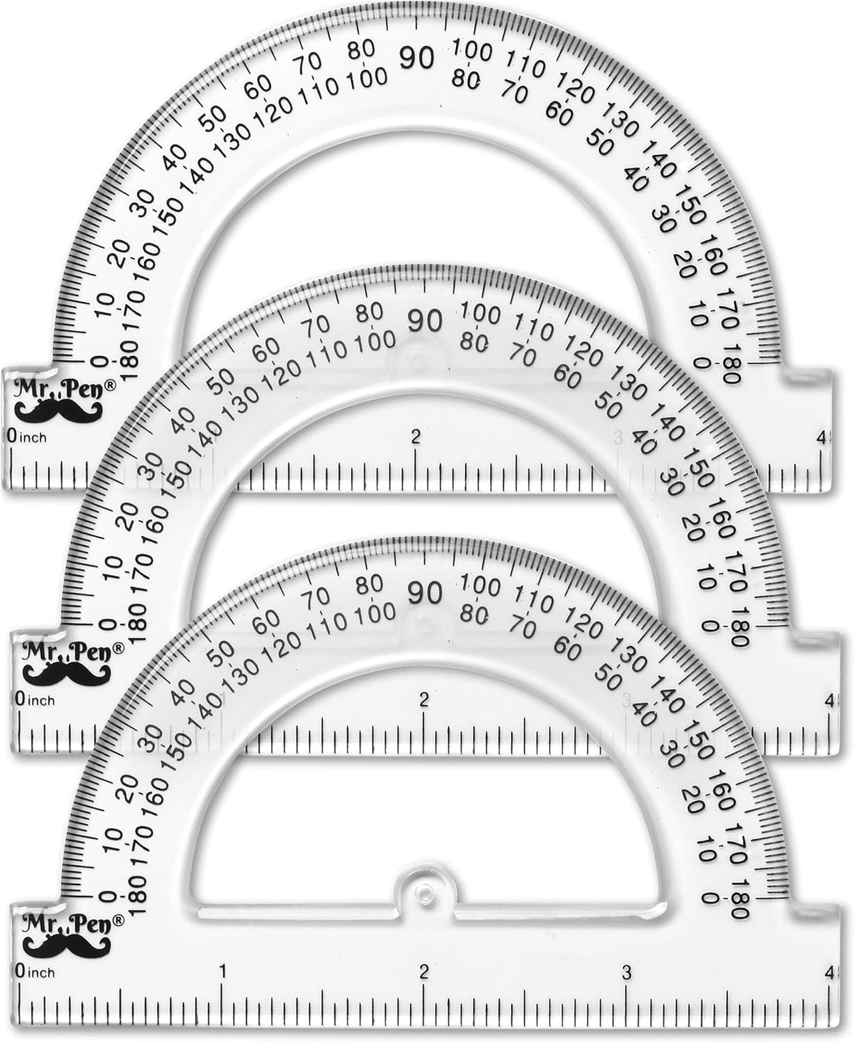 Mr. Pen- Small Protractor, 4 Inch Protractor, Pack of 3, Protractor Ruler, Drafting Tools, Protractor for Kids, Protractors Classroom Set, Protractor, Protactor 4 Inch, Math Geometry, School Supplies : Office Products