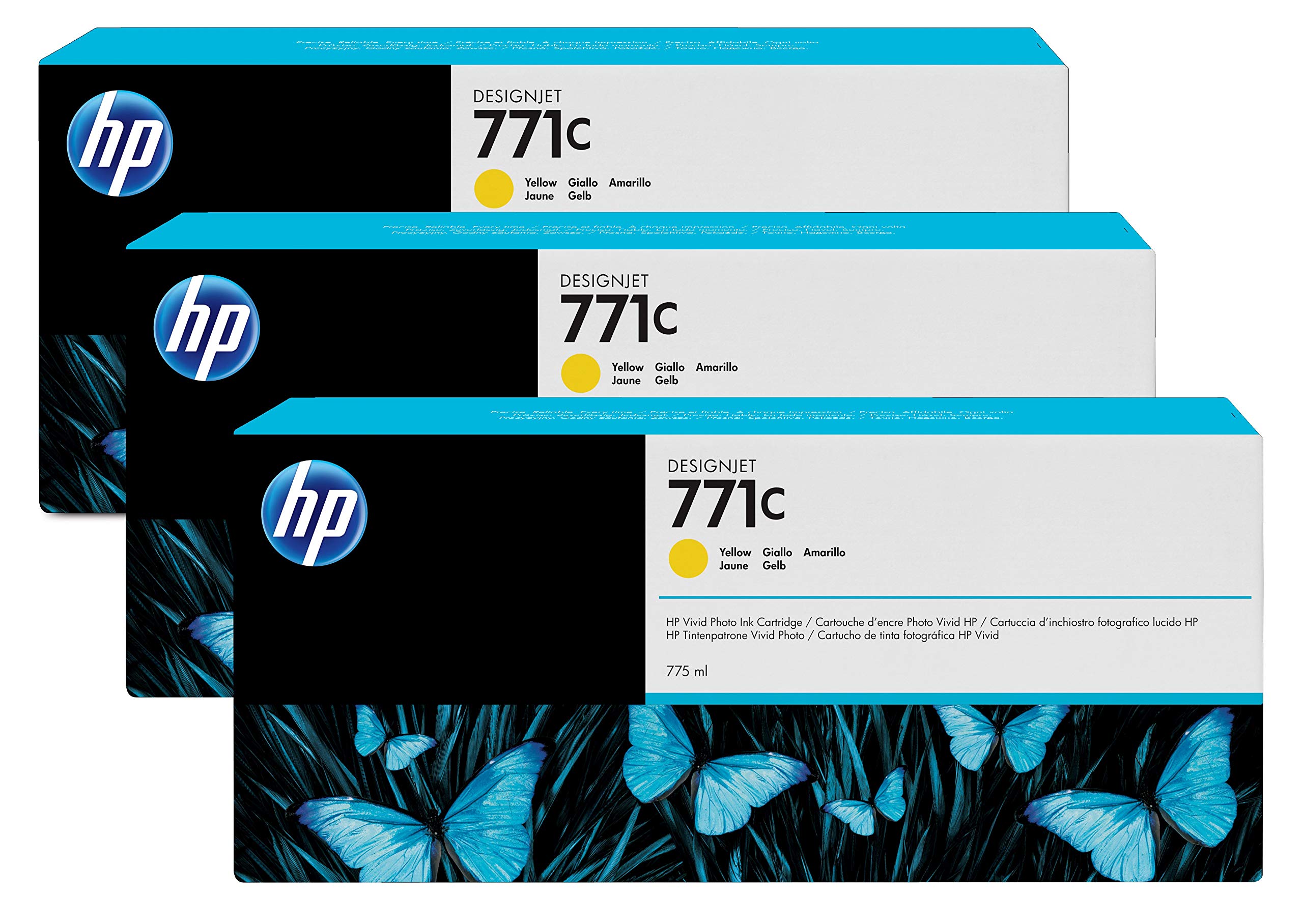HP 771C 775ml Designjet Ink Cartridge - Yellow (Pack of 3) — image 1