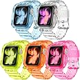 DABAOZA 5 Packs Compatible for Clear Apple Watch Band 42mm, Jelly Crystal Women Men TPU Strap for iWatch Series 11 10 9 8 7 6