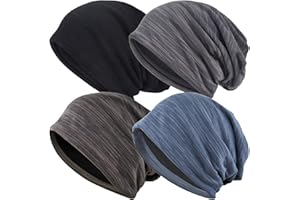 EINSKEY Lightweight Slouchy Beanie for Men Women, Oversize Thin Cotton Skull Cap Chemo Cap Night Sleeping Hat for All Seasons