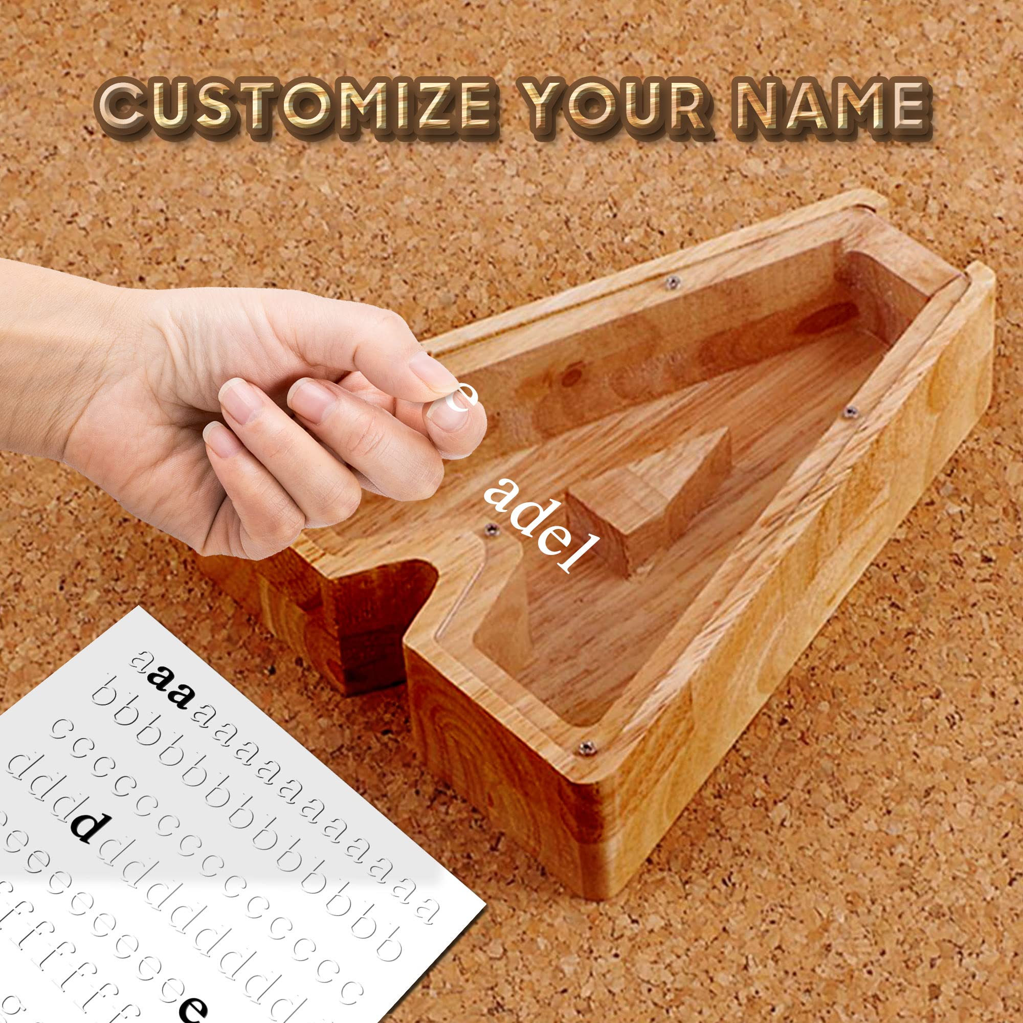 Piggy-Bank for Kids Boys Girls Large Piggy Banks 26 English Alphabet Letter,Personalized Wooden,Transparent Money Saving Box Custom Text Name DIY Creative Gift for Real-Money (B)