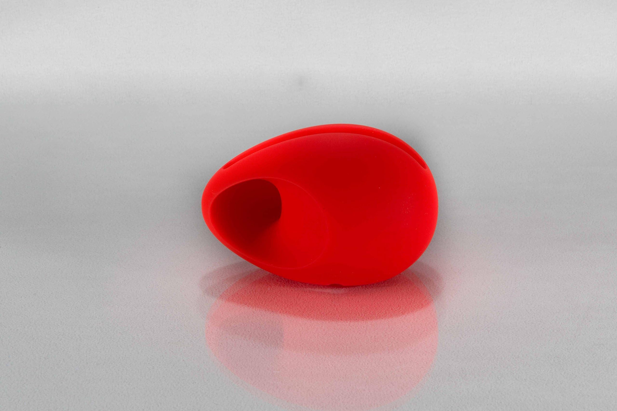 Wireless Powerless Cell Phone Sound Boosting Amplifier Audio Dock This Red Compact Egg Shaped Silicone Portal Device By Powerfunalia Is Ideal For Conference Calls And Music Enhancement