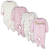 Gerber baby-girls 4 Pack Sleep 'N Play Footie